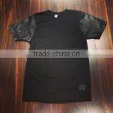 Fashion Pullover 2014 Sweatshirt With Leather Sleeves Custom Hooded Sweatshirt thumbnail-1