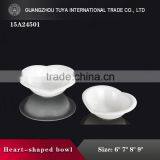 China Restaurant Supply Wedding Individualizing White Heart Shape Soup Plate, Deep Dish, Deep Bowl thumbnail-1