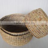 Set of 3natural sedge baskets , rice, food, vegetable, clothes basket for houseware