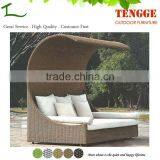 YH-8176 Outdoor Beach Wicker Lounge Bed Round Small Rattan Bed