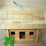 Wood Carved Bird Houses Miniature Wood Crafts Houses Wooden Houses With Three Window thumbnail-2