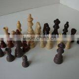 Solid wooden chess set