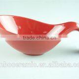 Colorful Black/yellow/red Glazed Ceramic Spoon Holder Kitchen Utensil Rest 12.2 Inch thumbnail-4