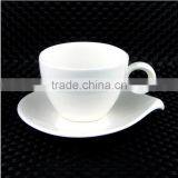 White Porcelain Cappuccino Coffee Cup and Saucer