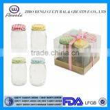 16Oz Clear Glass Mason Jar With Embrossed Logo and Customized Printed Lid thumbnail-1
