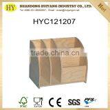 Custom Cheap Natural Unfinished Pine Wood Office Desktop Organiser thumbnail-1