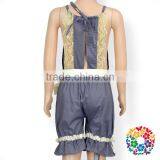 Fashion Baby Summer Smock Lace Flower Playsuit White Bowknot Long Baby Bodysuit Clothing thumbnail-2