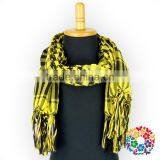 Wholesale Ladies Muslim Products Bright Yellow Tassels Hijab Scarf Fashion Lady Fringe Scarf thumbnail-5