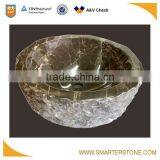 Gold Jade Brown Natural Marble Vanity Basin thumbnail-1