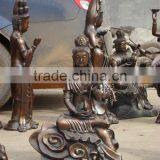 Sitting Bronze Kuan Yin Statue With Wicker thumbnail-1