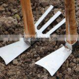 High Quality Multifunction 2 Ways Wood Handle Types of Garden Hand Hoe With 3 Prong Garden Hoe thumbnail-3