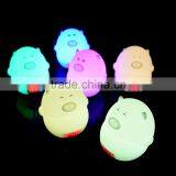 Portable Touch Sensor Rechargeable Cute Pig Silicone Led Alarm Clock Night Light thumbnail-4