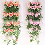100CM 5Stems Artificial Rose Garland Wedding Party Decor Silk Flower Vine Garland thumbnail-2