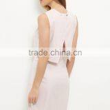 2016 Ladies Sexy Shell Pink Split Back Crop Top HST8039 thumbnail-1