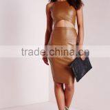 Faux Leather Designer Sexy Crop Tops Wholesale Made in China thumbnail-3