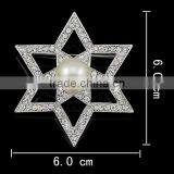 Big Pearl Snowflake Brooch Big Flower Shape Brooch Flower Shaped Wedding Invitations thumbnail-1