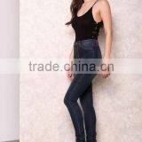 New Arrival High Rise Skinny Jeans For Women Dark Denim Faded Pants Fashion Slim Jeans thumbnail-2