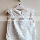 Latest Style Baby Girls Short Sleeve T-shirt 100% Cotton Summer White T-shirt BS15-083 thumbnail-2