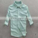 2015 High Quality 100% Cotton Custom Design Contrast Color Men Slim Fit Women Dress Open Shirt thumbnail-1