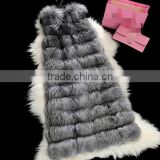 CN-R-51 China Supplier Womens Luxury Red Fox Gilet Real Silver Fox Fur Vests