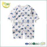 Baby 100% Cotton Onesie Short Sleeve Plain Rompers thumbnail-1