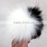 Myfur Black/White Bi-Color Raccoon Fur Ball Wholesale Genuine Fur Pompoms thumbnail-3