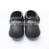 Black Rubber Sole Baby Moccasin Shoes High Quality Shoes Kid Shoes thumbnail-1