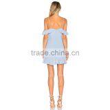 Women Summer Wholesale China Clothing Cold Shoulder Frill Slip Dress thumbnail-6
