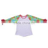 Summer Baby Girls Fashion Design Beautiful Patterns Raglans Ruffle Shirt Children Pants Clothing Sets Wholesale Kids 2 Pcs Set thumbnail-2