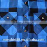 100% Cotton Royal Blue Big Plaid Flannel Shirt thumbnail-2
