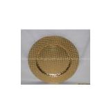 13-inch gold foil plastic round charger plate