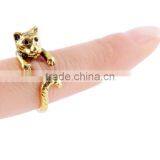 Tiger Rings Animal Wrap Rings Silver Gold Plated Jewelry Adjustable Retro Ring Resizable thumbnail-6