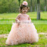Hot Sale Kids Exquisite Lace Dress Embroidered Tops European Style for Party Wedding 5 Colors In Stock thumbnail-3