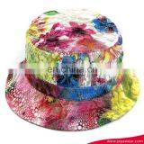 Factory New Fashion Women Girl Flower Floral Bucket Hat Bling Glitter Boonie Cap Pastel Drawing Soft Material thumbnail-1