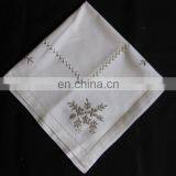 Polylinen Material Napkins With Embroidery and Hemstitch