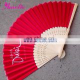 A-F07 1C logo printing red customized hand fans