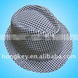 women's fedora hat in checked