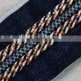 Italy Design Fashion Denim Fabric Trim Embroidery Tape With 3d Braided Rope thumbnail-2
