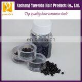 Black, Brown, Beige Color Top Quality Human Hair Extension Bead Links Silicone Lined Micro Beads thumbnail-1