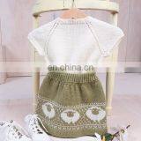 Knitted 100% Cotton Kid Girl Knitted 2pcs Set On SALE 2020 Knitted Top and Pant thumbnail-1