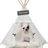 Hot Sale Canvas Dog Bed Pet Teepee Portable Dog Tent With Washable Fabric New Design Dog House thumbnail-1