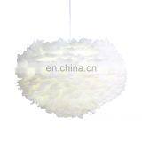 Feather Shade Chandelier Lighting White Indoor Ceiling Hanging Pendant Lights thumbnail-1