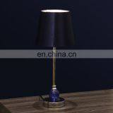 Top Sale Indoor Lighting Blue Glass Decoration Office Home Metal Bedside Table Lamp for Hotel thumbnail-4