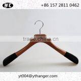 High End Brown Wooden Hanger and Pants Hanger With Anti-slip Velvet thumbnail-2