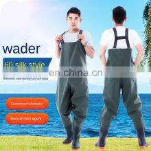 Waterproof Clothing Men's Water Pants Leather Fork Thick wader pants fishing