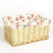 Hand-woven Wicker Willow Storage Baskets Nesting Organizer w/ Lining thumbnail-2