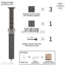 Motorized Kitchen Pop up Socket With Brazil Power Strip and USB AC Charger thumbnail-3