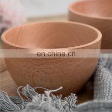 Wholesale Natural Round Wooden Serving Bowls Wood Soup Rice Snack Tableware Bamboo Salad Bowl thumbnail-3