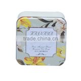 small square cosmetic package metal soap tin box