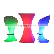 Rotomolded PE outdoor LED furniture set LED cocktail table set for bar disco or party